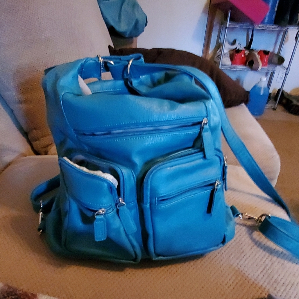 Epiphanie leather camera bag teal